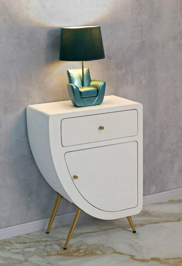 Table de chevet haute blanche avec tiroir – Table de chevet Venus