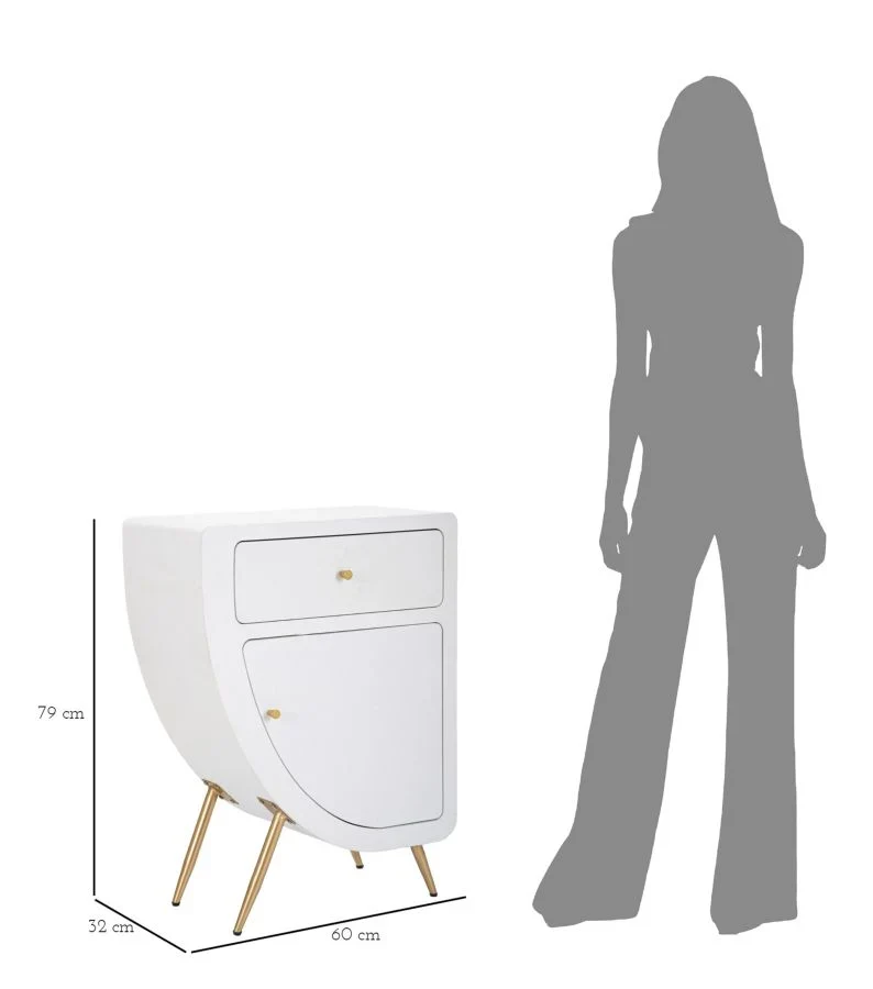 Table de chevet haute blanche avec tiroir – Table de chevet Venus