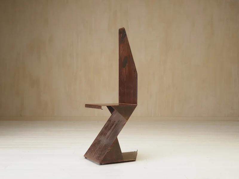 Sculptural postmodernism steel chair