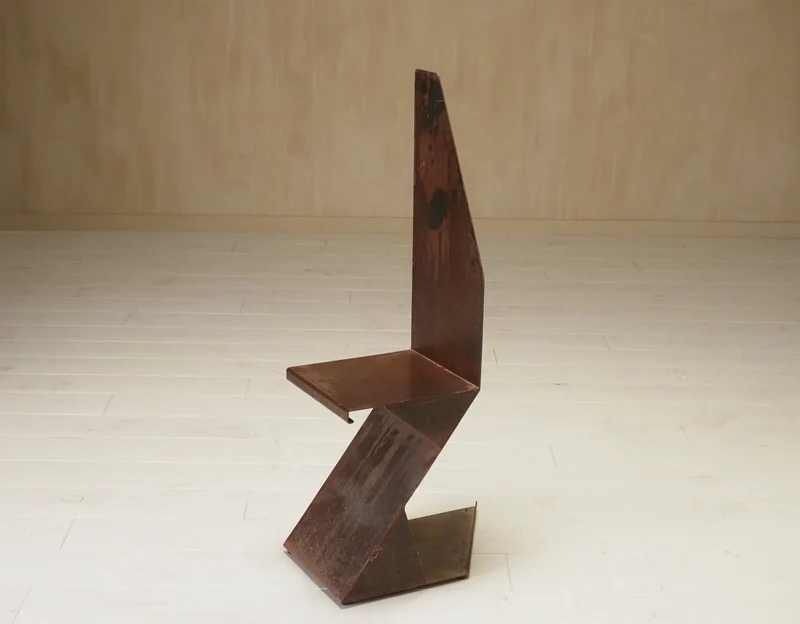 Sculptural postmodernism steel chair