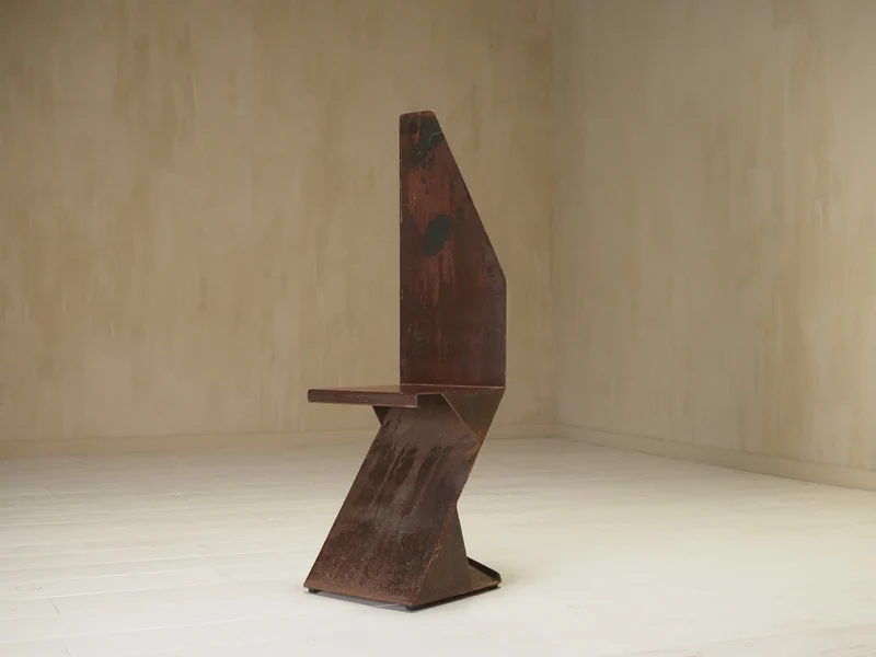 Sculptural postmodernism steel chair