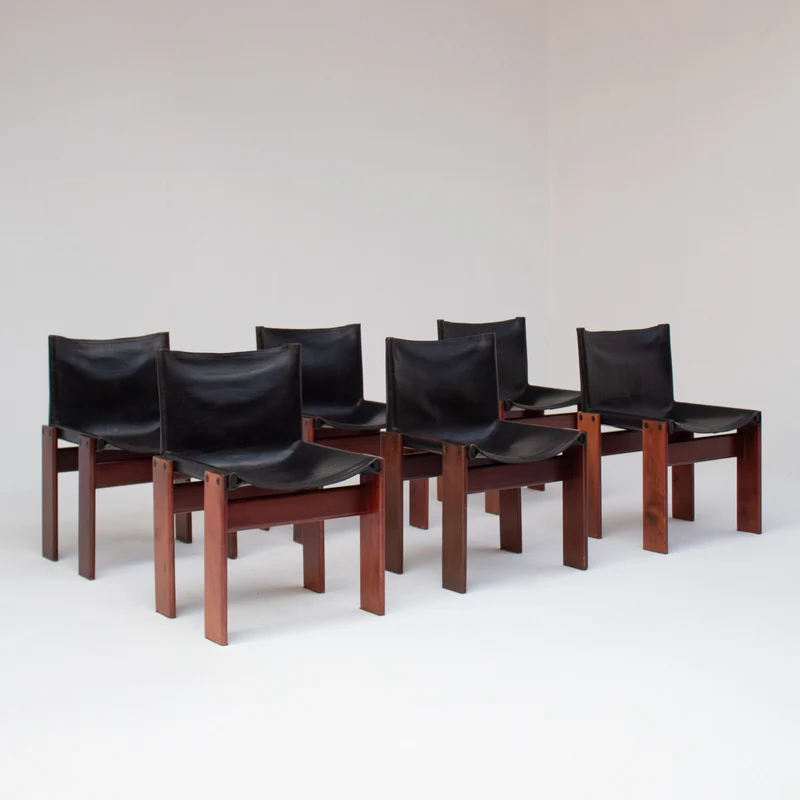 Set of 6 Monk Chairs by Afra & Tobia Scarpa for Molteni