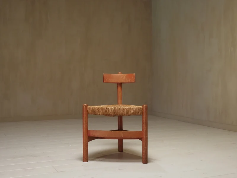 Architectural Dutch 1960's wooden accent chair