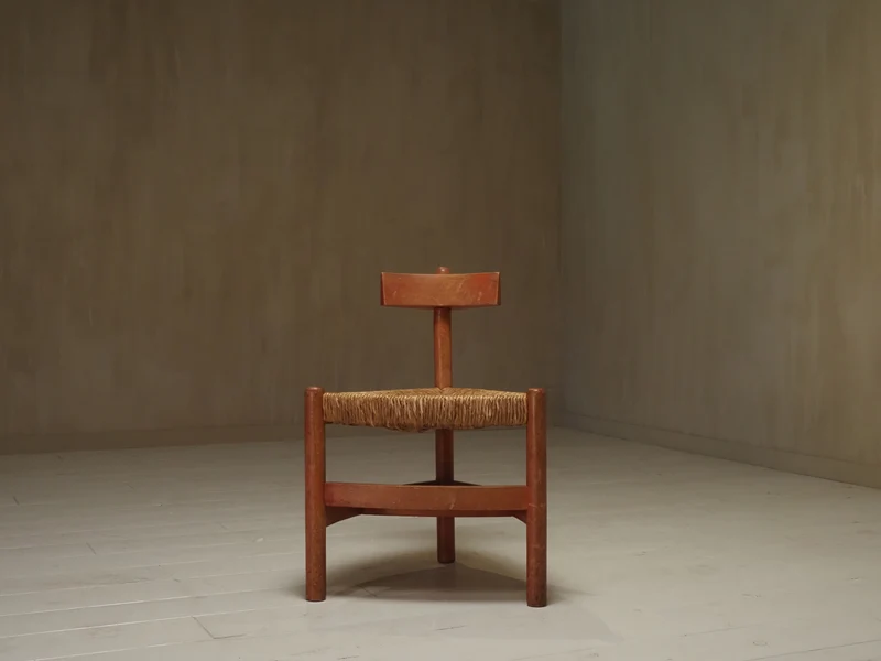 Architectural Dutch 1960's wooden accent chair
