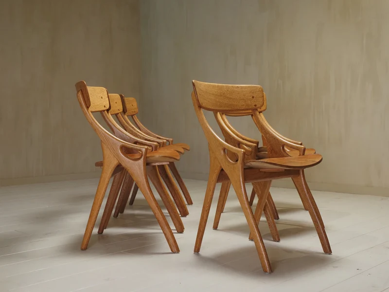 6 Arne Hovmand Olsen Dining Chairs for Mogens Kold Mobelfabrik 1959