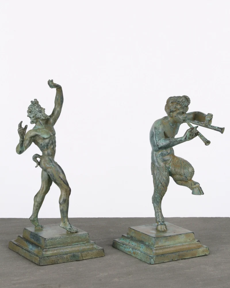 Statuette Satyre - bronze vert