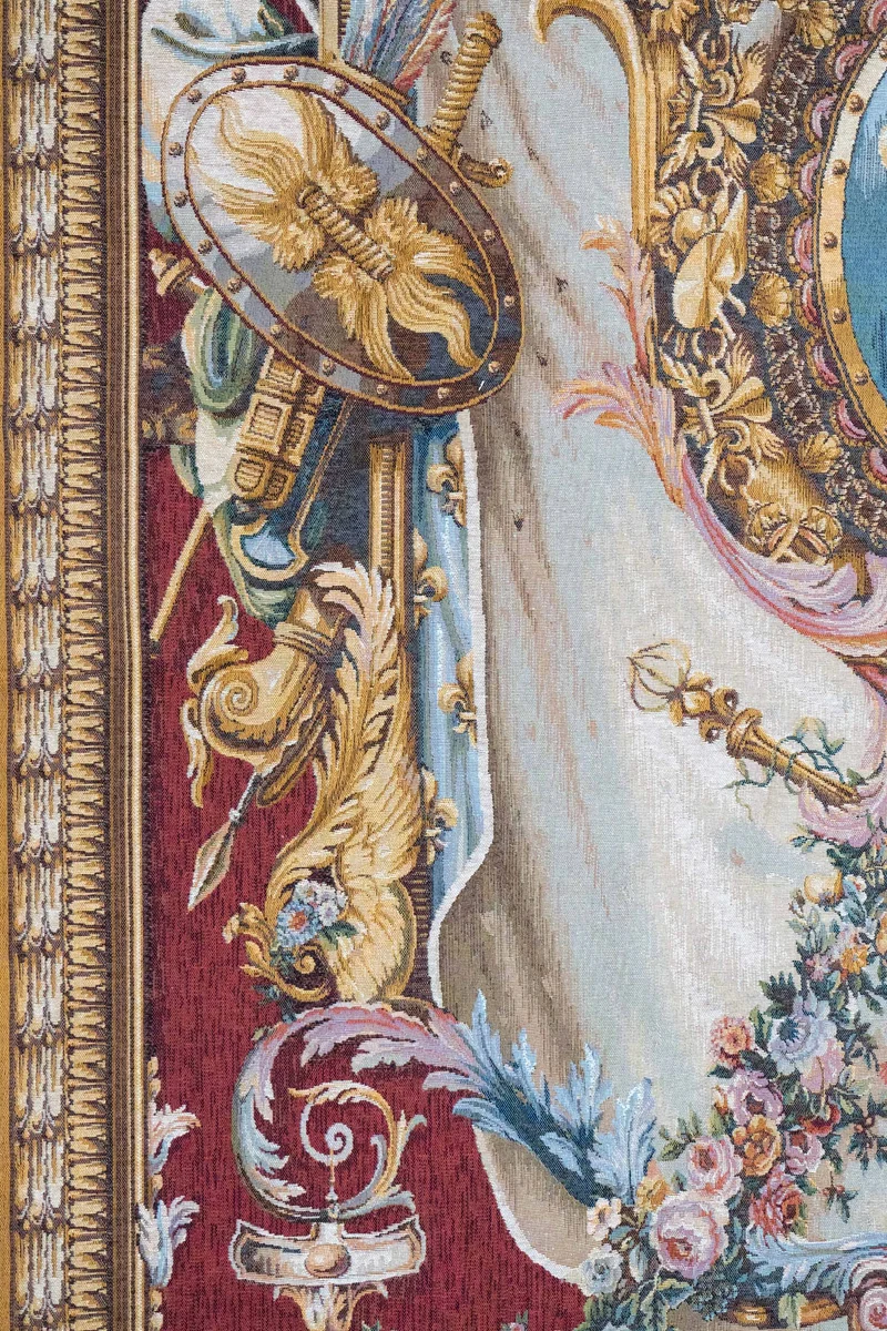 Tapisserie Gobelin Blason rouge (Tissage Jacquard)