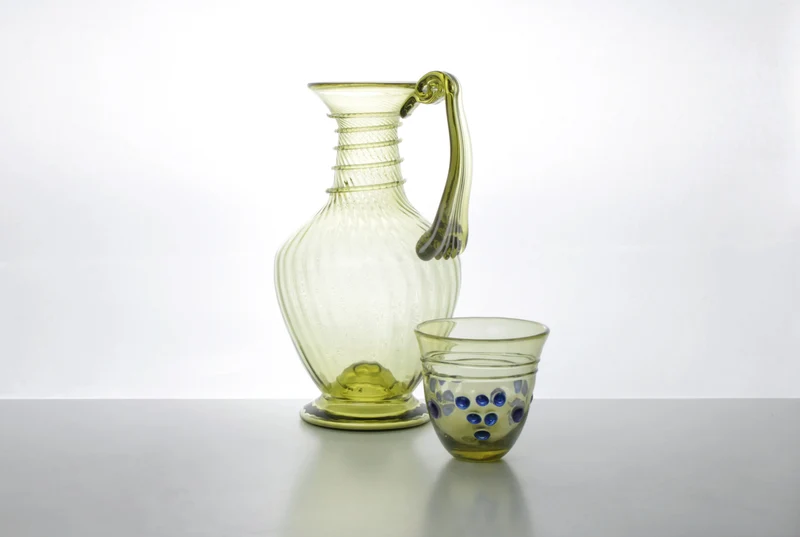 Verre à Vin avec Relief de Raisin en Paire