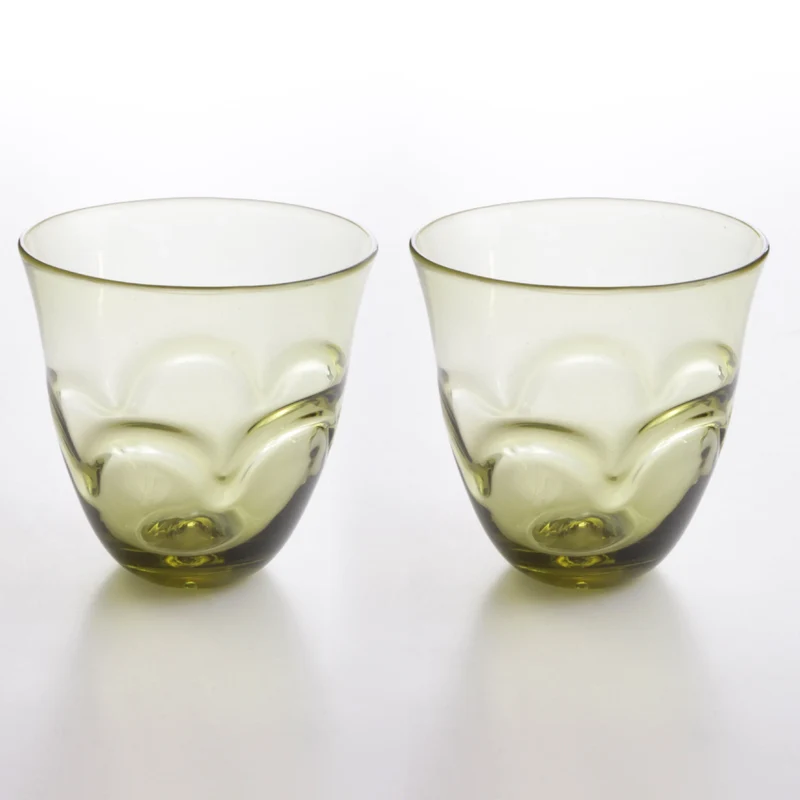 Verre Romain Ancien avec Relief en Paire