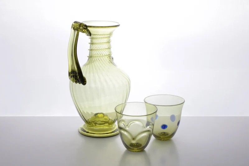 Verre Romain avec Points Bleus en Paire