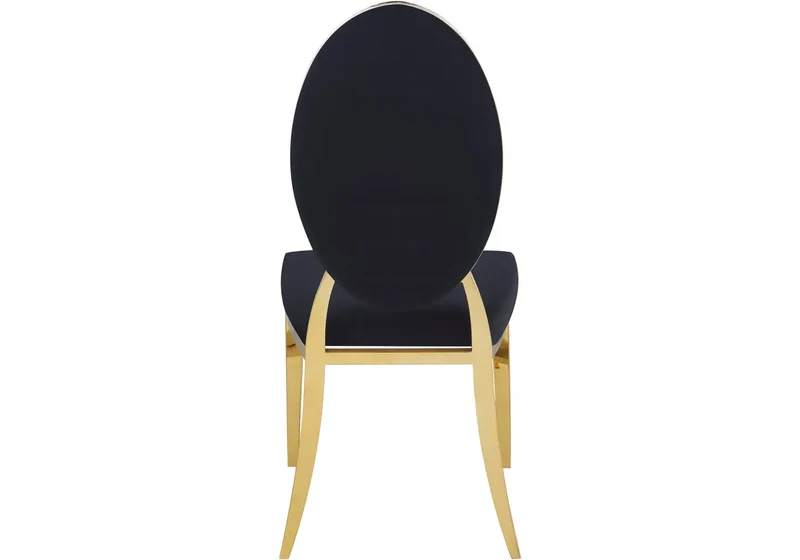 Chaise médaillon capitonnée velours noir doré - Neo x4