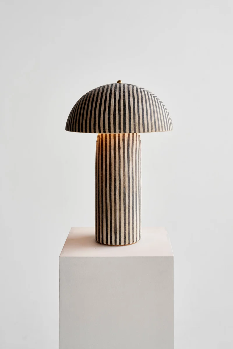 Tera Brass Table Lamp Stripe