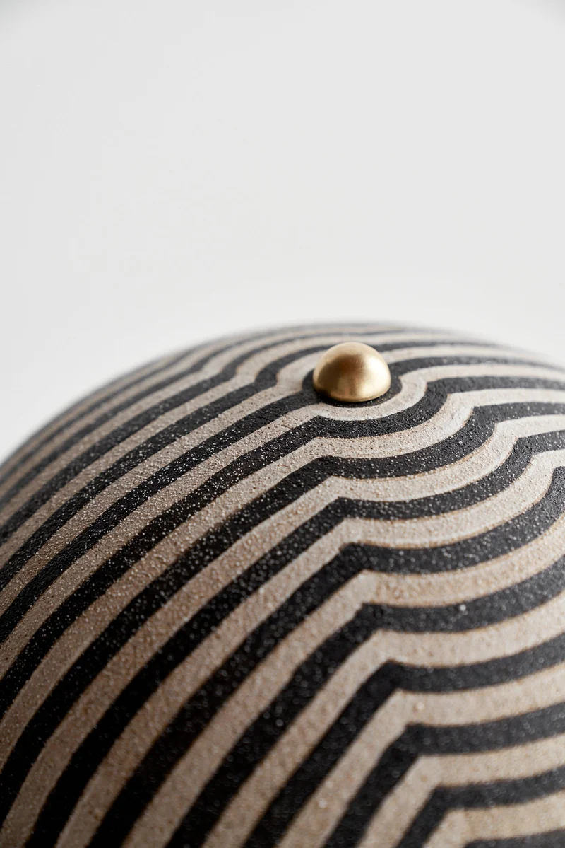 Tera Brass Table Lamp Stripe