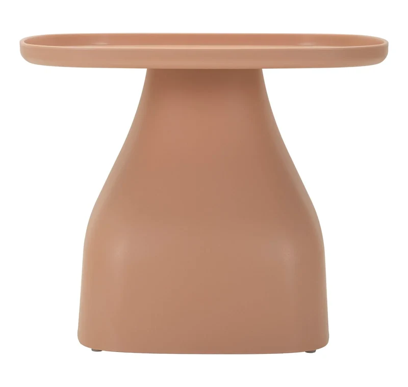 Table basse ronde rose avec piètement sculptural – Gea Modern Accent