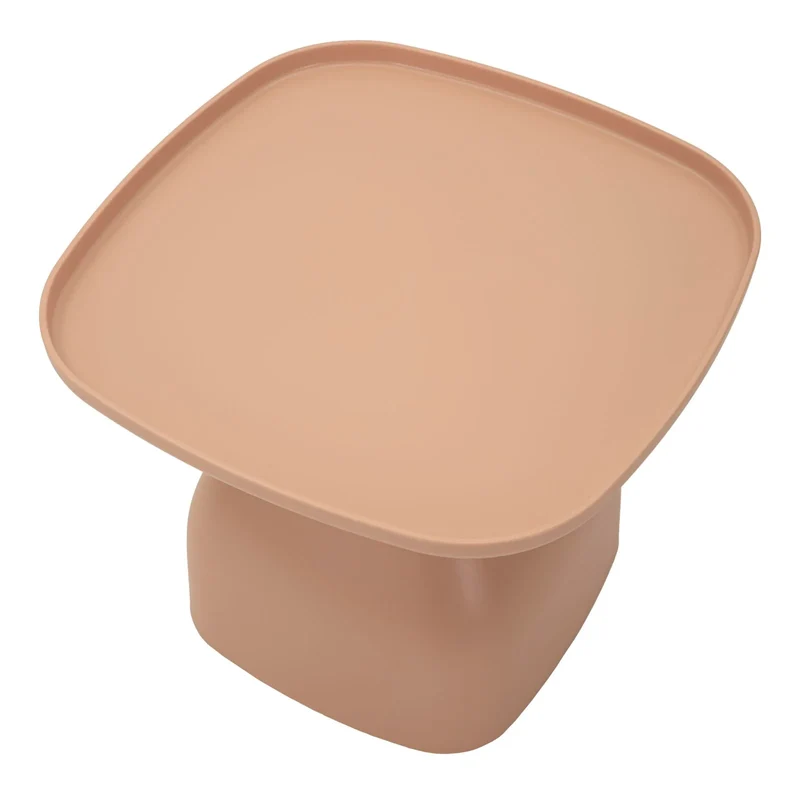 Table basse ronde rose avec piètement sculptural – Gea Modern Accent
