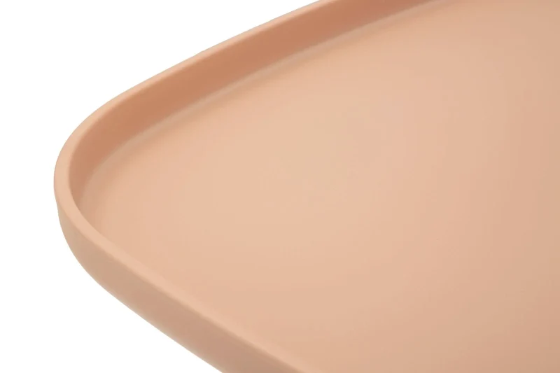 Table basse ronde rose avec piètement sculptural – Gea Modern Accent