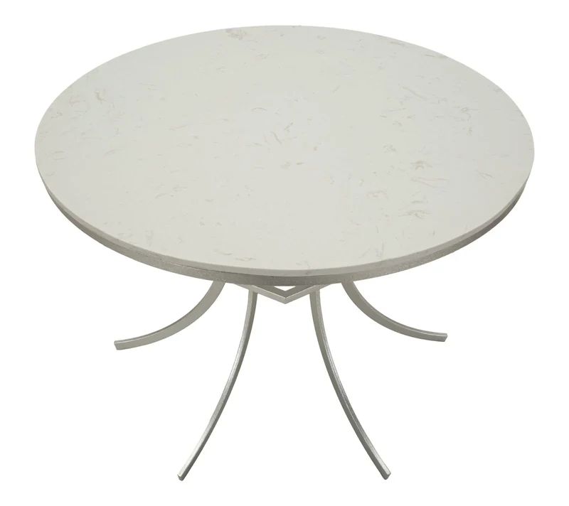 Table à manger ronde avec base en métal et plateau en marbre – Istanbul Elegant Design