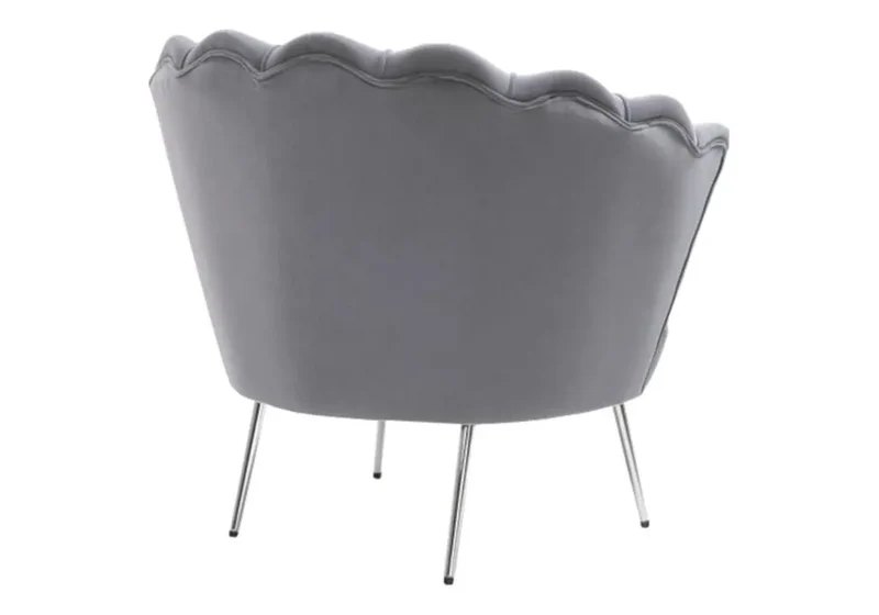 Fauteuil coquillage velours gris - Nymea