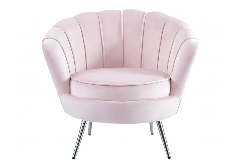 Fauteuil coquillage velours rose - Nymea