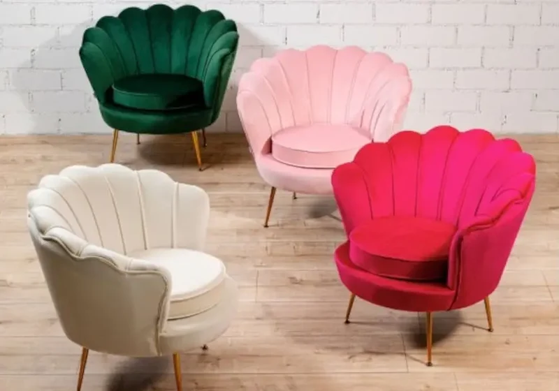 Fauteuil coquillage doré écru - Nymea