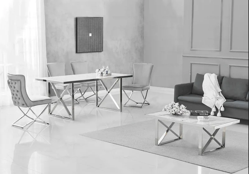 Table basse marbre blanc - Clara