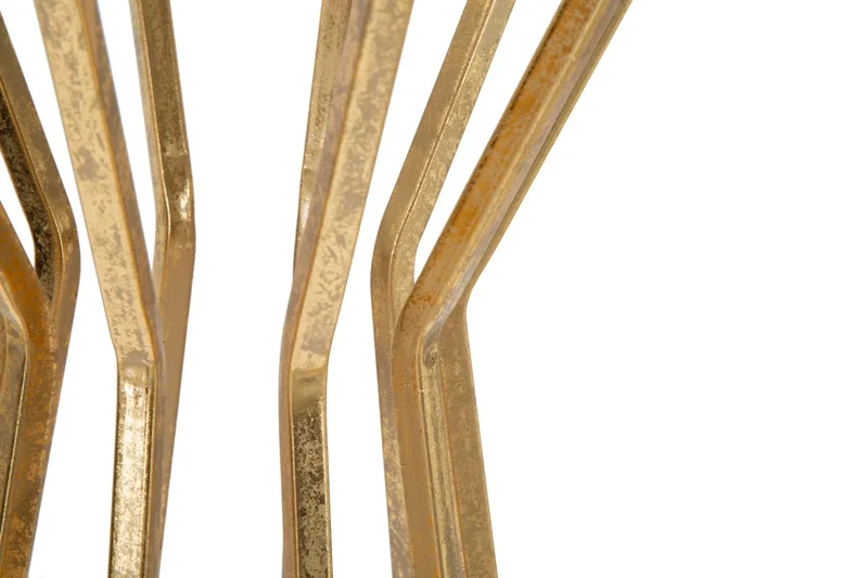 Table d’appoint géométrique en métal et verre