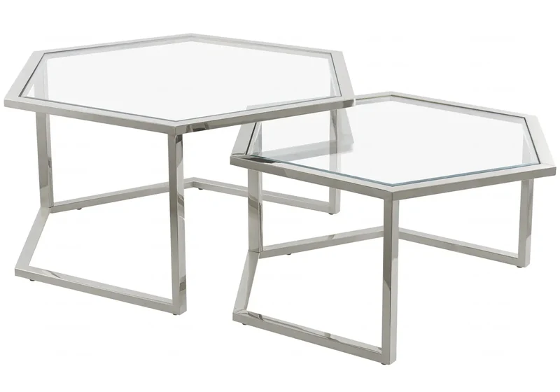 Tables gigognes marbre blanc - Giana