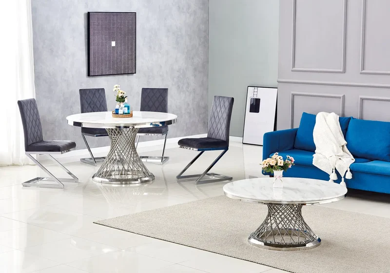 Table basse ronde marbre blanc - Luc