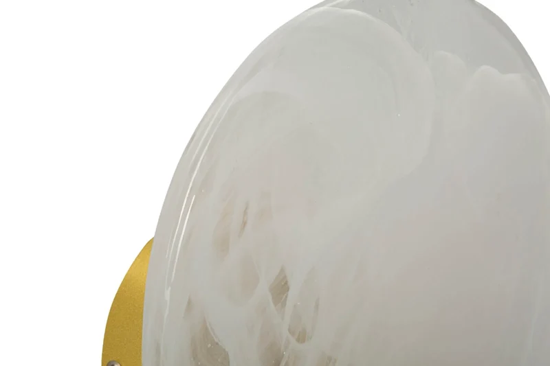 Applique murale blanche et dorée avec motif rond – Moon Contemporary