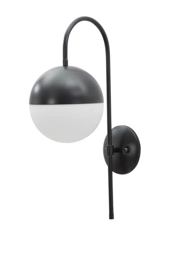 Applique murale d'extérieur noire avec bras incurvé – Darky Street Design