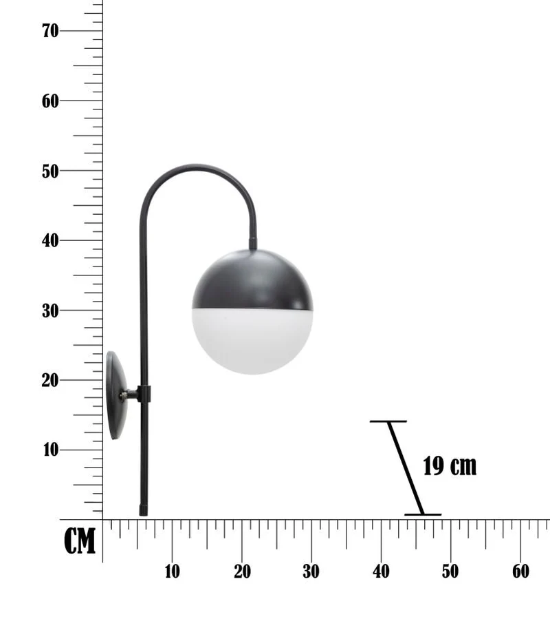 Applique murale d'extérieur noire avec bras incurvé – Darky Street Design