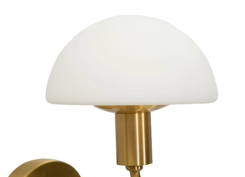Applique murale dorée et blanche avec abat-jour en forme de dôme – Lovy Contemporary