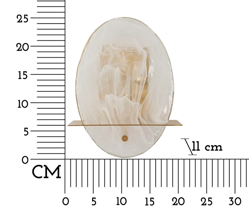 Applique murale dorée et blanche avec abat-jour ovale – Portlan Decorative Light