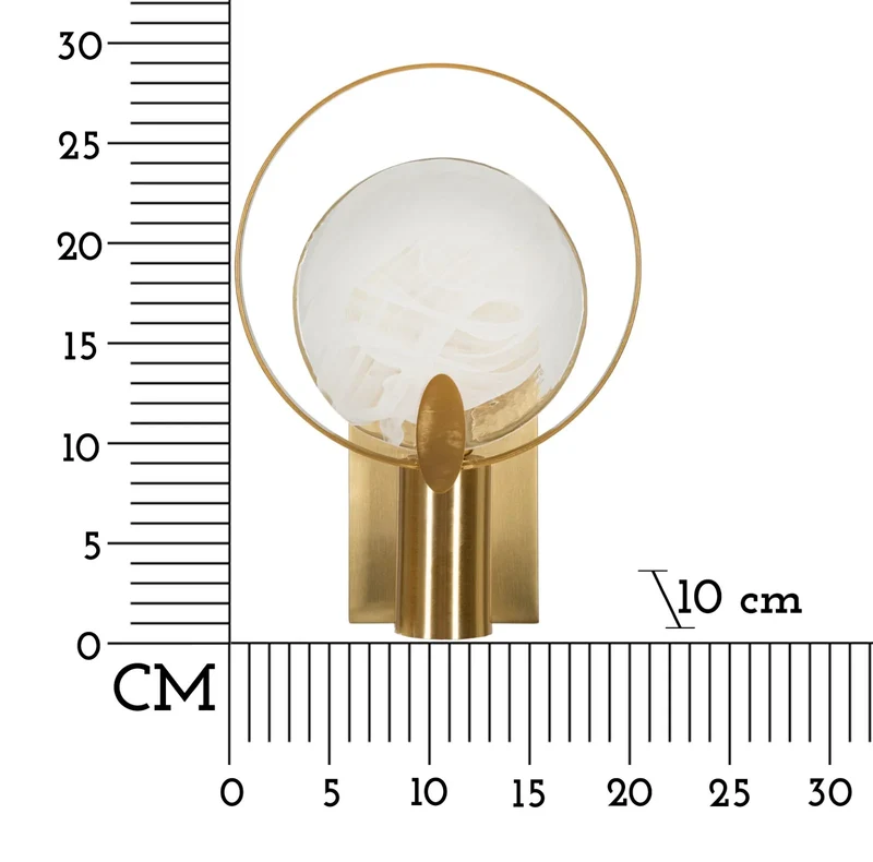 Applique murale dorée et blanche avec abat-jour rond – Oklan Modern Style