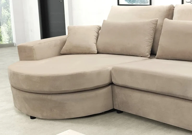 Canapé angle velours beige - Aria