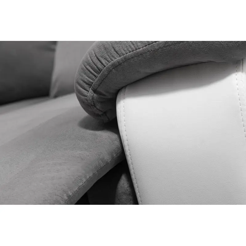 Canapé d'angle relax électrique blanc et gris - Oscar
