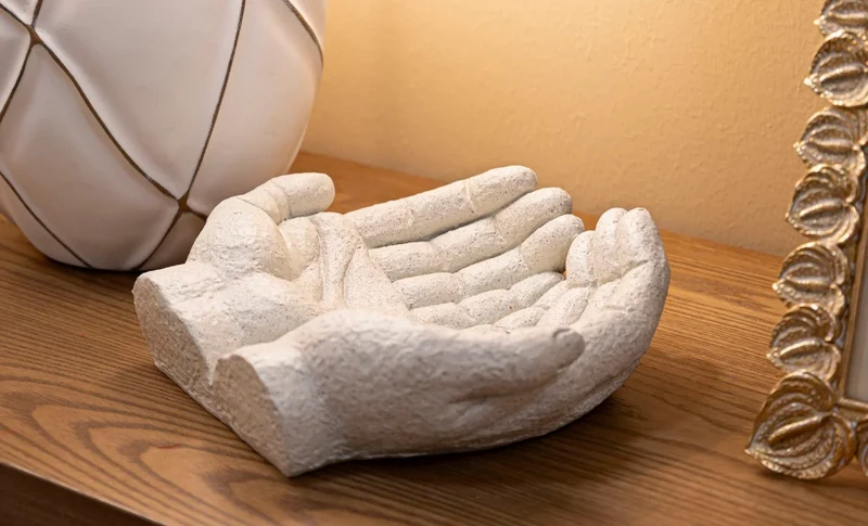 Bol décoratif blanc en résine – Collection Stons