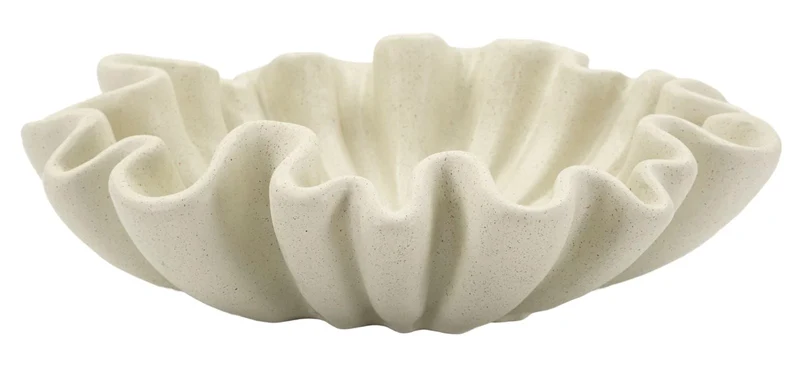 Bol décoratif en résine blanche – Style contemporain Stons