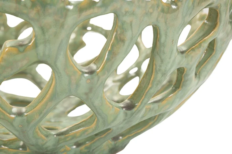 Bol décoratif vert en forme de corail – Bol décoratif moderne