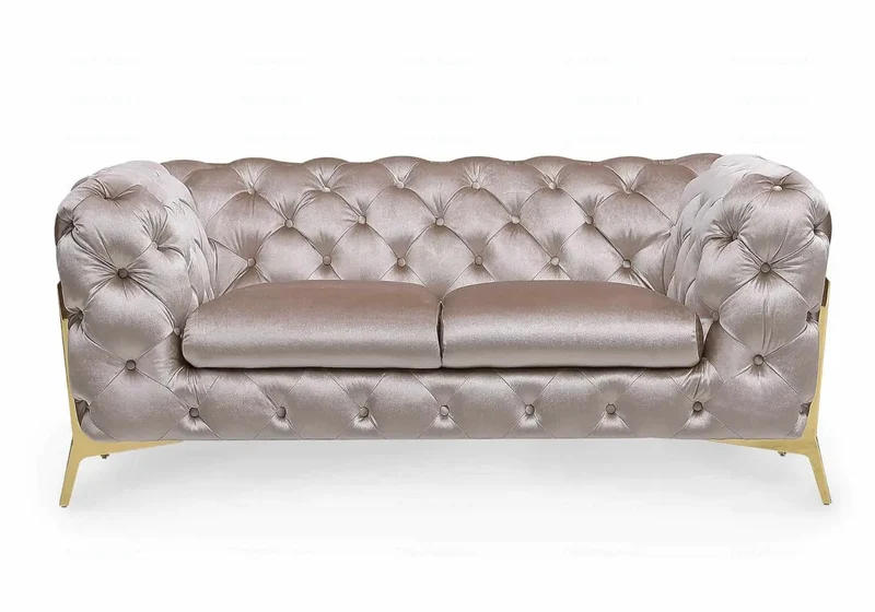 Canapés 3+2+1 chesterfield taupe PACO