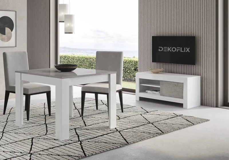 Salle à manger blanc marbre MODENA