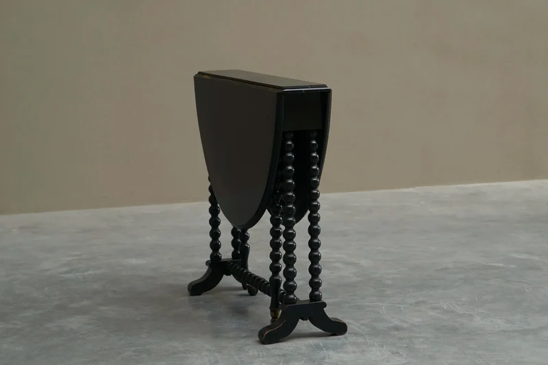 Beautiful Ebonized Bobbin Turned Baby Sutherland Table England Late 19th Century