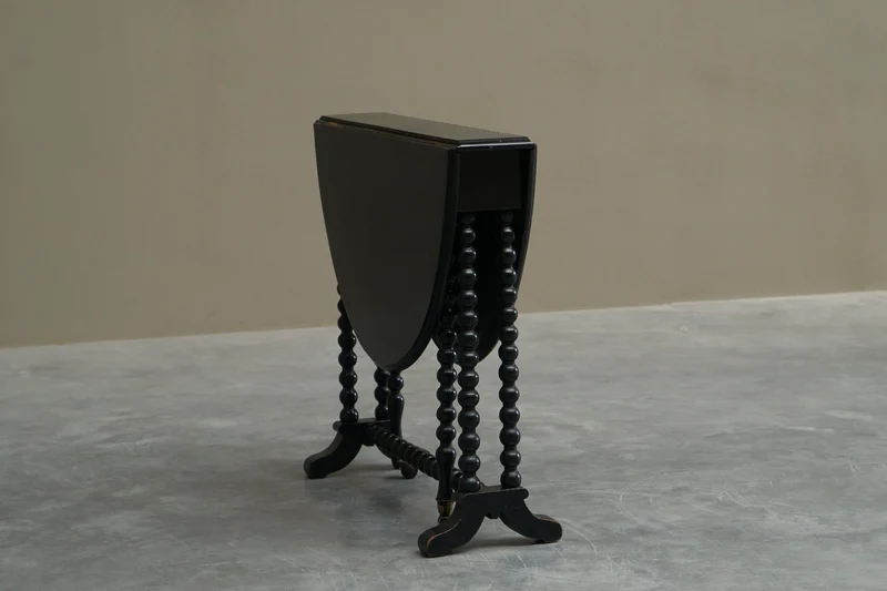 Beautiful Ebonized Bobbin Turned Baby Sutherland Table England Late 19th Century