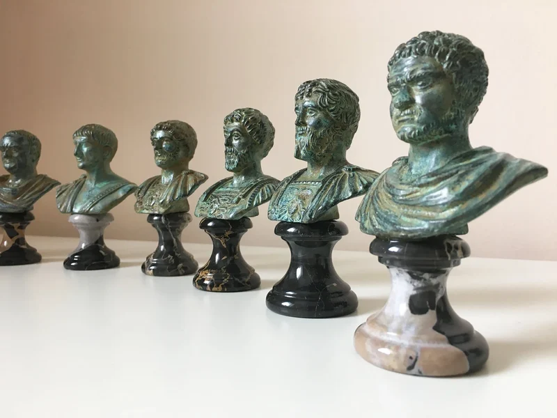 Buste d'Auguste - bronze vert