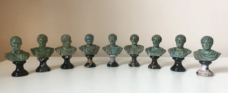 Buste d'Hadrien - empereur romain - bronze vert