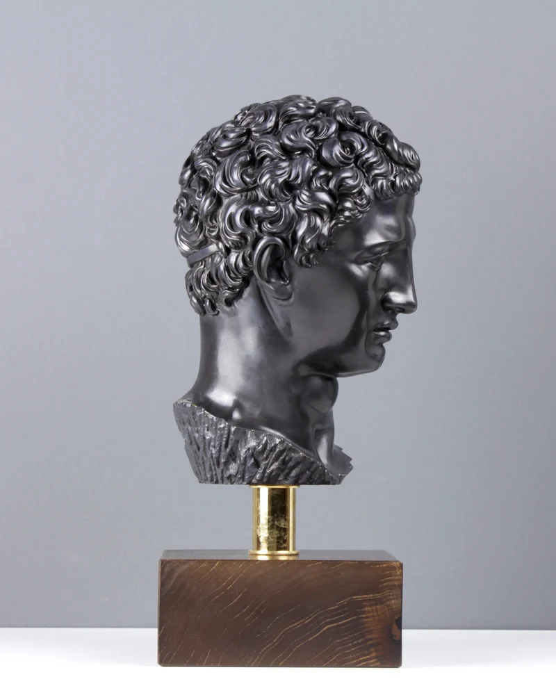 Buste d'Hermès - Dieu olympien (bronze) - sculpture en marbre
