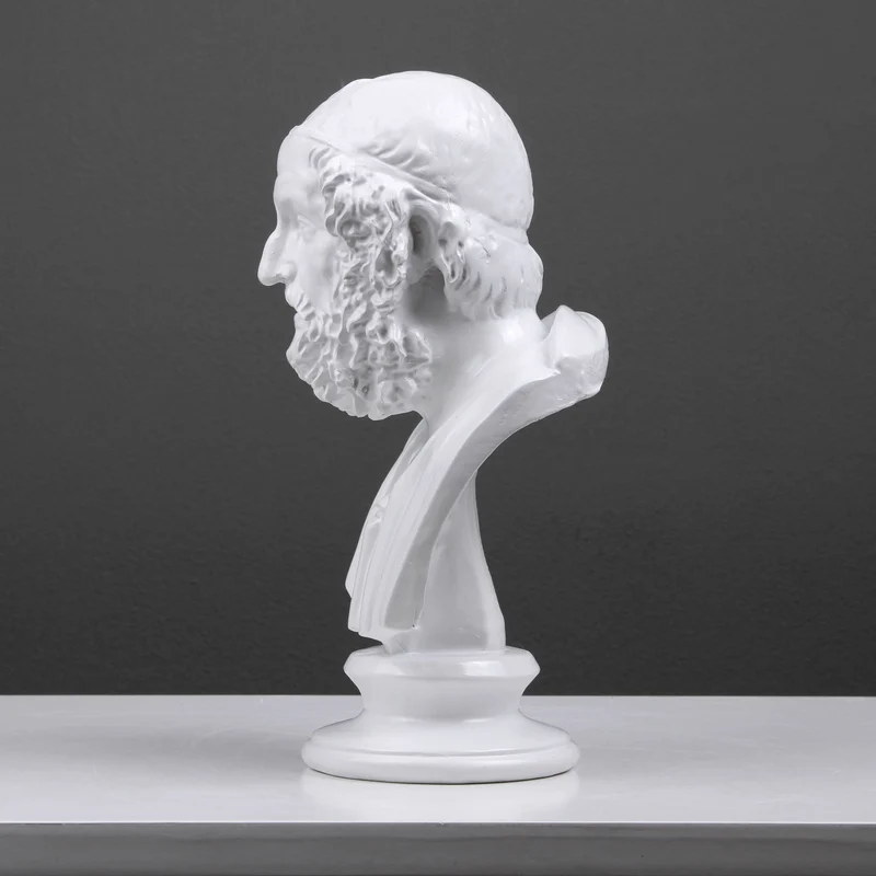 Buste d'Homère (statue en résine blanche)