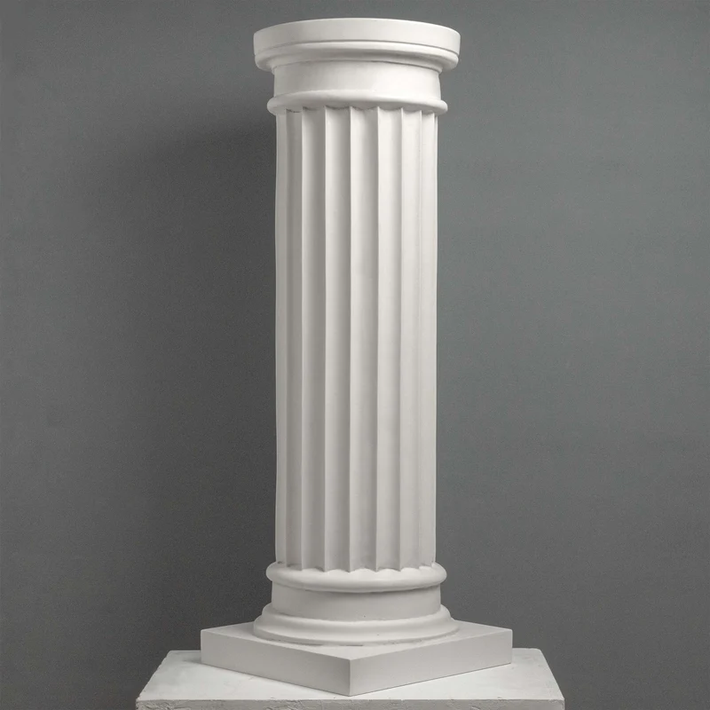 Colonne cannelée pour buste – Socle décoratif classique blanc