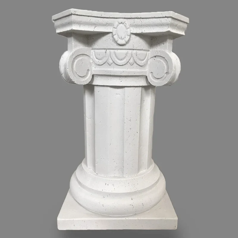Colonne ionique romaine - grande sculpture en marbre blanc