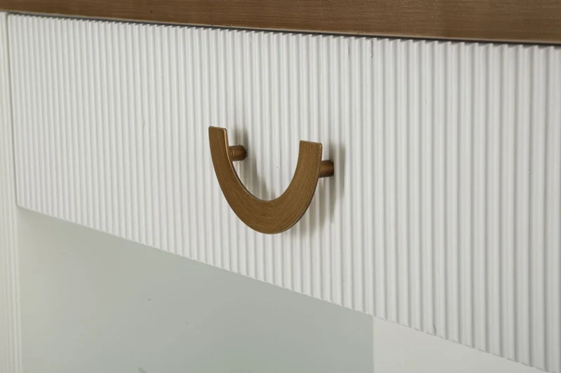 Console blanche avec accents en bois – Tolosa Modern Entryway